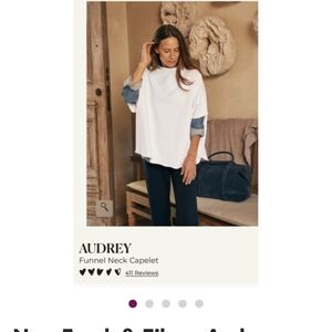 Frank & Eileen Audrey Funnel Neck Capelet One Size White